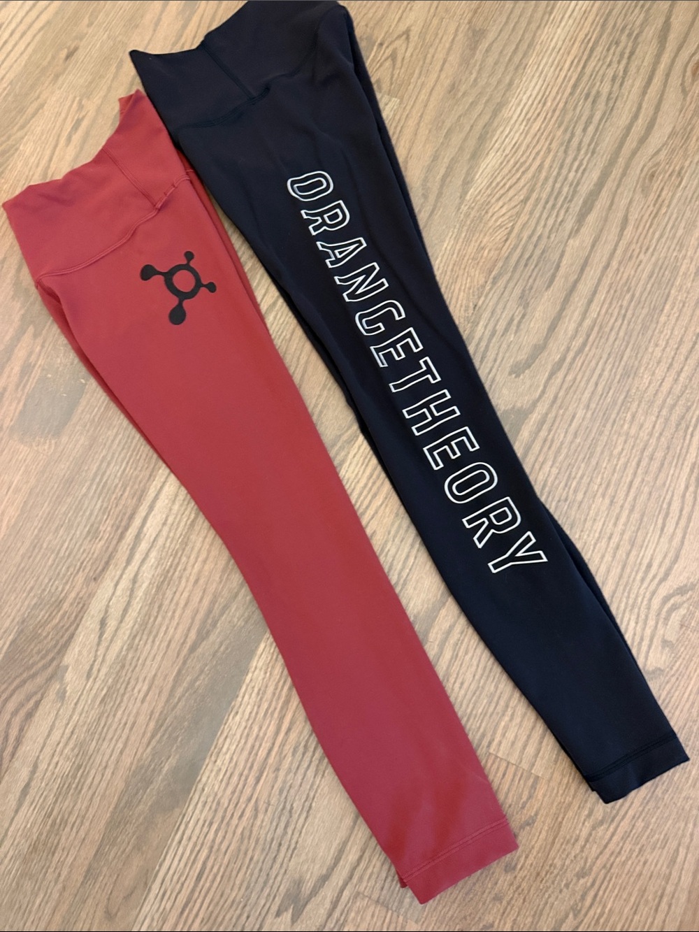 Excellent! Orangetheory Lululemon Wunder Train Leggings in Black & Burgundy Sz 4